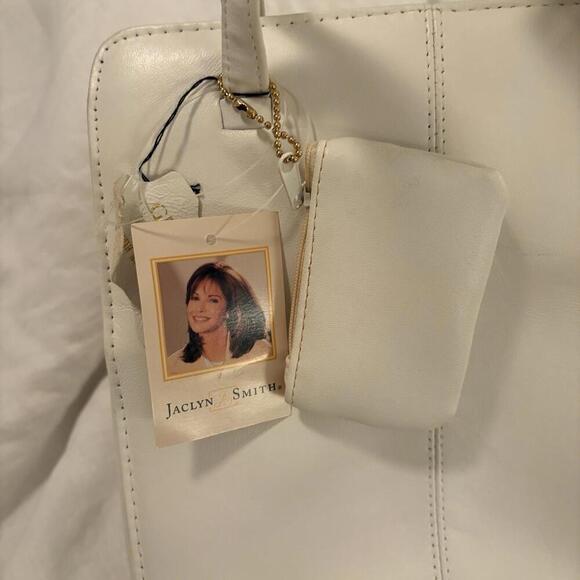 Jaclyn Smith Ivory Purse New Old Stock Leather Shoulder Bag Kmart Jaclyn Smith - Picture 1 of 14